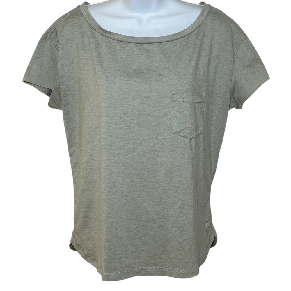 Vuori The Rise The Shine T-Shirt Womens XS Gray Short Sleeve Athleisure Stretch